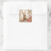 Danke 11 quadratischer aufkleber (Tasche)