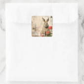 Danke 12 quadratischer aufkleber (Tasche)