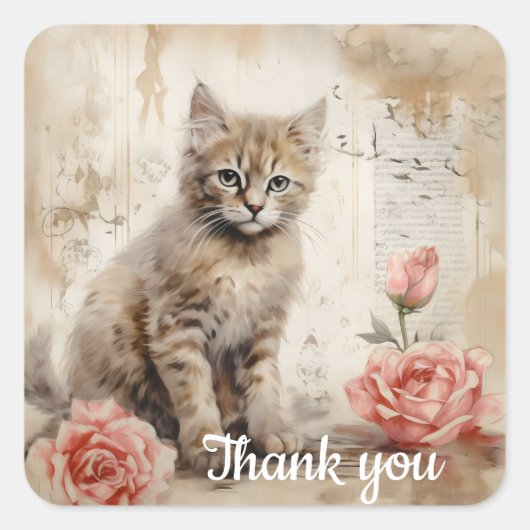 Danke 13 quadratischer aufkleber (Vorderseite)