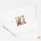 Danke 13 quadratischer aufkleber (Umschlag)