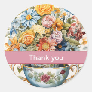 Danke 13 Tasse Blumen Hershey's Miniaturen Runder Aufkleber