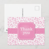 Danke 25 Zahlenmuster Rosa/Weiß Postkarte (Vorne/Hinten)