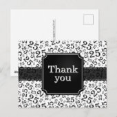 Danke 25 Zahlenmuster Schwarz/Weiß Postkarte (Vorne/Hinten)