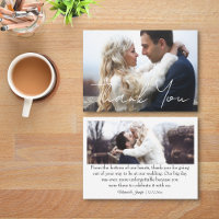 Danke 2 Fotos einfache minimalistische Hochzeit