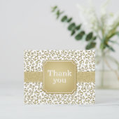 Danke 35 Zahlenmuster Gold/Weiß Postkarte (Stehend Vorderseite)