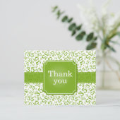 Danke 35 Zahlenmuster Grün/Weiß Postkarte (Stehend Vorderseite)
