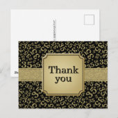 Danke 35 Zahlenmuster Schwarz/Gold Postkarte (Vorne/Hinten)