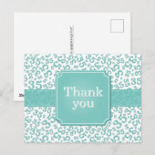 Danke 35 Zahlenmuster Teal/Weiß Postkarte (Vorne/Hinten)