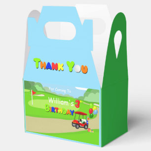 Danke 3. Geburtstag Rotes Golfcart Jungen Geschenkschachtel