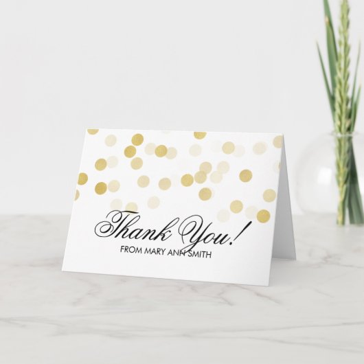 "Danke" 40. Geburtstag Gold Foil Glitzer Lights Dankeskarte (Vorderseite)