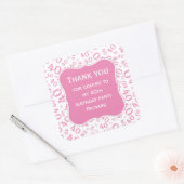 Danke: 40. Geburtstag Pink/Weiß Muster Quadratischer Aufkleber (Umschlag)