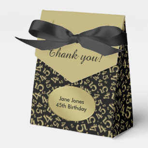 Danke: 45. Geburtstags-Thema-Gold/Schwarzes Geschenkschachtel
