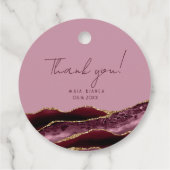 Danke, 50. Geburtstag Burgundy Pink Agate Geschenkanhänger (Rückseite)