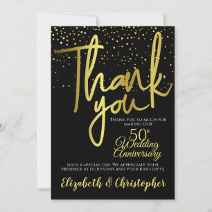 Danke 50. Jubiläum Schwarz Gold