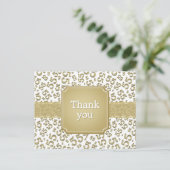 Danke 55 Zahlenmuster Gold/Weiß Postkarte (Stehend Vorderseite)