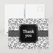 Danke 55 Zahlenmuster Schwarz/Weiß Postkarte (Vorne/Hinten)