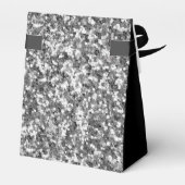 Danke, 60. Geburtstag Silver Glitzer Monogram Geschenkschachtel (Rückseite)