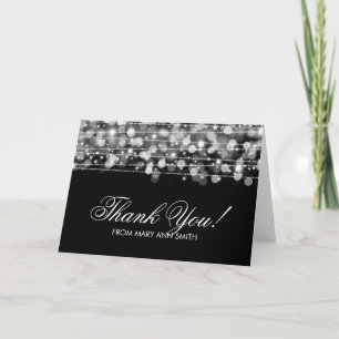 "Danke" 60. Geburtstagsparty Glitzern Silver Dankeskarte