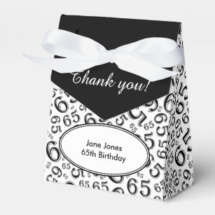 Danke 65. Geburtstags-schwarzes/weißes Zahl-Muster Geschenkschachtel