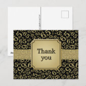 Danke 65 Zahlenmuster Gold/Schwarz Postkarte (Vorne/Hinten)