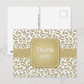 Danke 65 Zahlenmuster Gold/Weiß Postkarte (Vorne/Hinten)