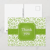 Danke 65 Zahlenmuster Grün/Weiß Postkarte (Vorne/Hinten)