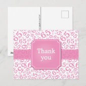 Danke 65 Zahlenmuster Rosa/Weiß Postkarte (Vorne/Hinten)