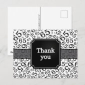Danke 65 Zahlenmuster Schwarz/Weiß Postkarte (Vorne/Hinten)