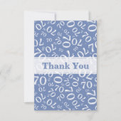 Danke 70 Geburtstag Zahlenmuster Blau/Weiß (Vorderseite)