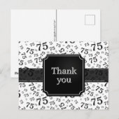 Danke 75 Zahlenmuster Schwarz/Weiß Postkarte (Vorne/Hinten)