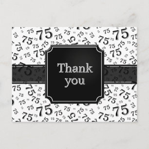Danke 75 Zahlenmuster Schwarz/Weiß Postkarte