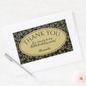 Danke - 80. Zahl-Muster-Gold und Schwarzes Rechteckiger Aufkleber (Umschlag)