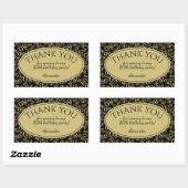 Danke - 80. Zahl-Muster-Gold und Schwarzes Rechteckiger Aufkleber (Blatt)