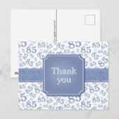 Danke 85 Zahlenmuster Blau/Weiß Postkarte (Vorne/Hinten)