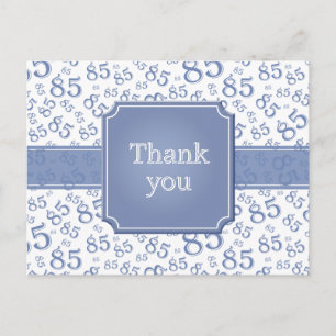Danke 85 Zahlenmuster Blau/Weiß Postkarte