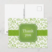 Danke 85 Zahlenmuster Grün/Weiß Postkarte (Vorne/Hinten)