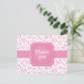 Danke 85 Zahlenmuster Rosa/Weiß Postkarte (Stehend Vorderseite)