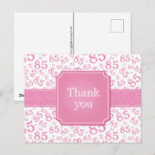 Danke 85 Zahlenmuster Rosa/Weiß Postkarte (Vorne/Hinten)