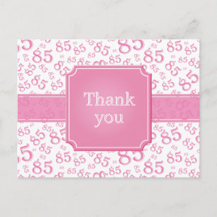 Danke 85 Zahlenmuster Rosa/Weiß Postkarte