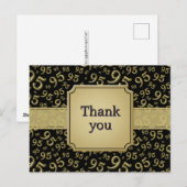 Danke 95 Zahlenmuster Gold/Schwarz Postkarte (Vorne/Hinten)