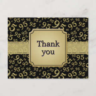 Danke 95 Zahlenmuster Gold/Schwarz Postkarte