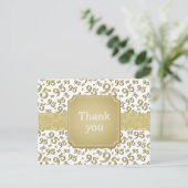 Danke 95 Zahlenmuster Gold/Weiß Postkarte (Stehend Vorderseite)