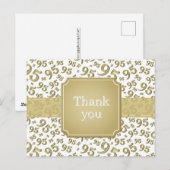 Danke 95 Zahlenmuster Gold/Weiß Postkarte (Vorne/Hinten)