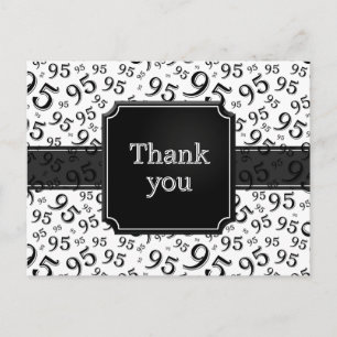 Danke 95 Zahlenmuster Schwarz/Weiß Postkarte