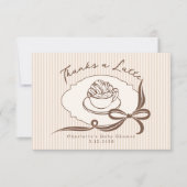 Danke A Latte Cafe Bebe Kaffee Bogen Baby Shower (Vorderseite)