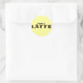 Danke A Latte Runder Aufkleber (Tasche)