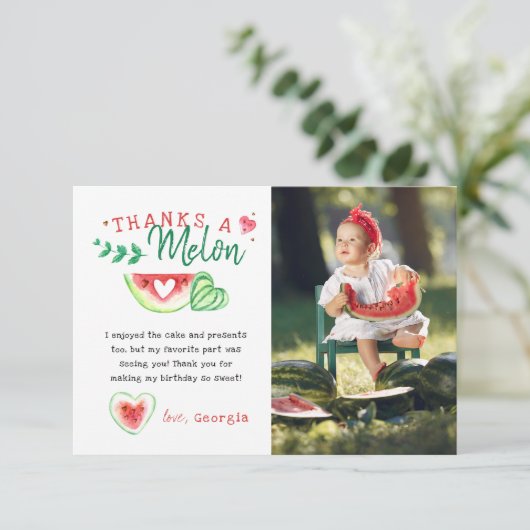 Danke A Melon | Watermelon Birthday Danke (Stehend Vorderseite)