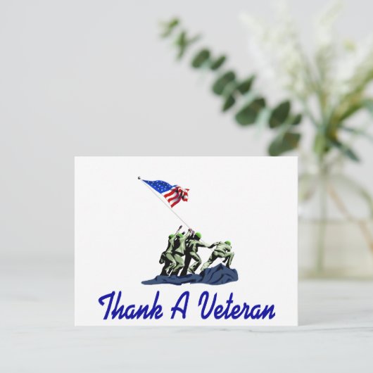 Danke A Veteran Postkarte (Stehend Vorderseite)