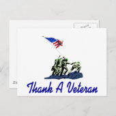 Danke A Veteran Postkarte (Vorne/Hinten)