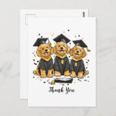 Danke Abschluss Goldendoodle Hunde Postkarte (Vorne/Hinten)
